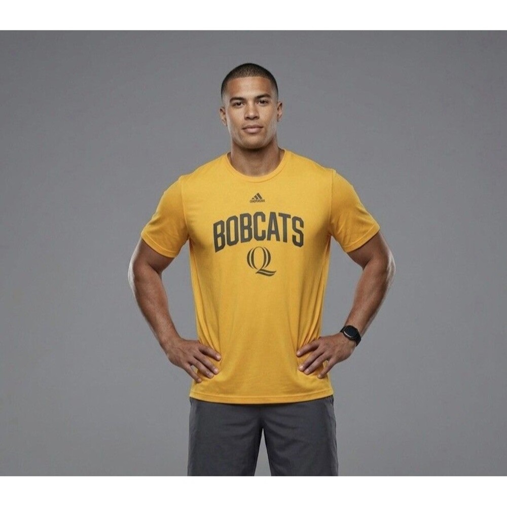 Adidas Mens Quinnipiac Bobcats Creator Tee Shirt Climalite Gold Yellow 2XL